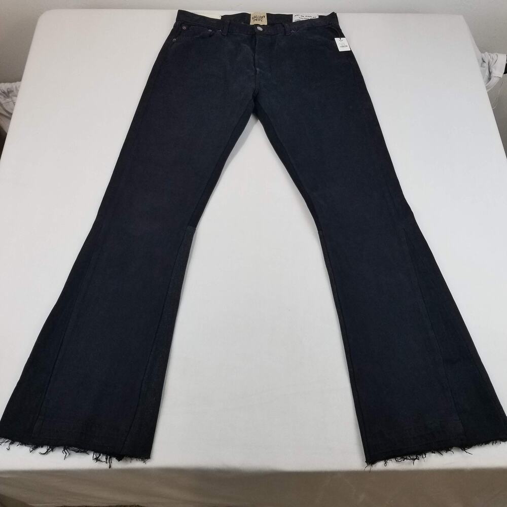 Gallery Dept LA Flare Jeans Mens 35x36 Black NWT Made in USA Raw Hem Art to Wear